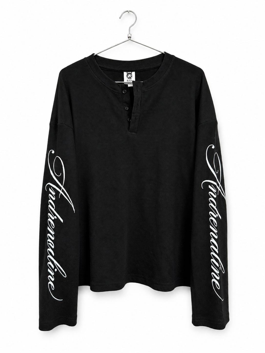OVERSIZED HENLEY LONG SLEEVE T-SHIRT(BOXY FIT)