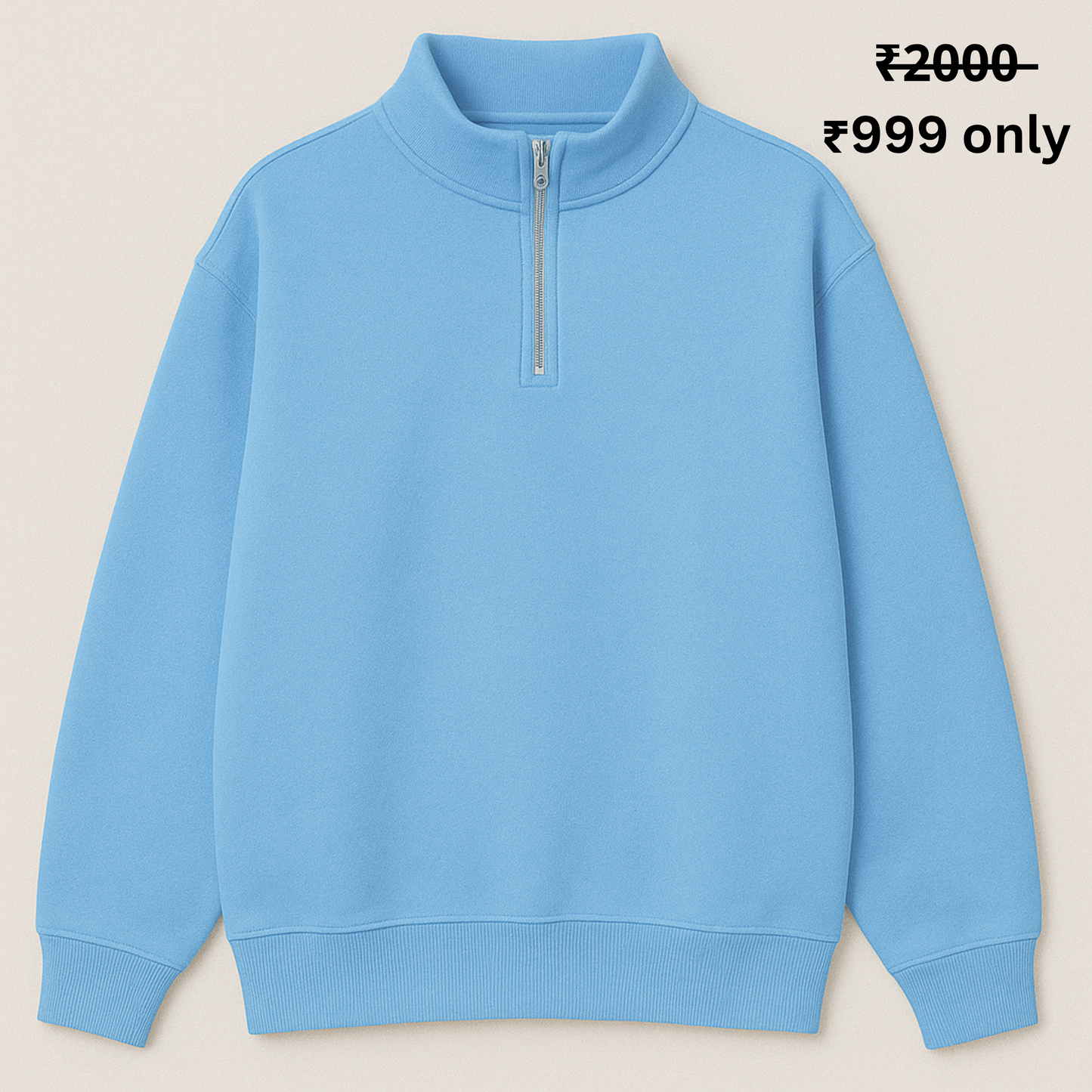 PREMIUM 380 GSM (SKY BLUE) QUARTER ZIP
