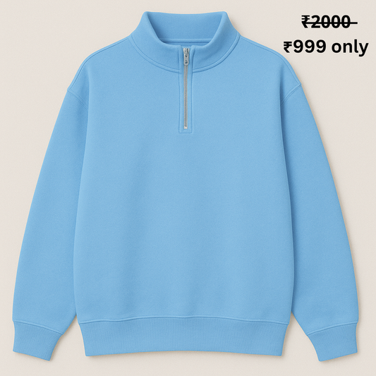 PREMIUM 380 GSM (SKY BLUE) QUARTER ZIP