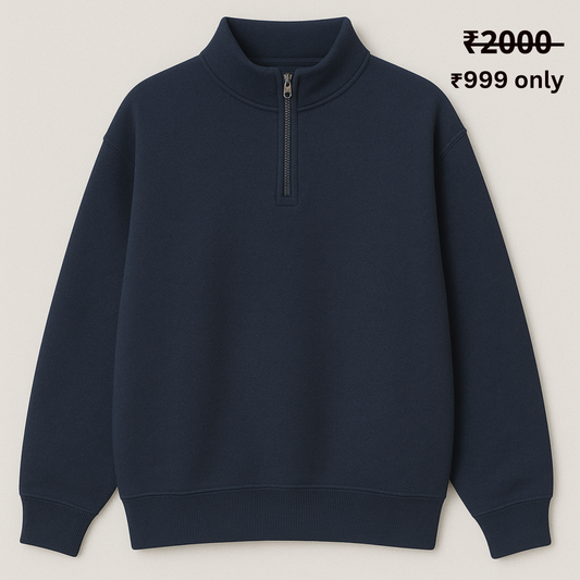 PREMIUM 380 GSM (NAVY BLUE) QUARTER ZIP