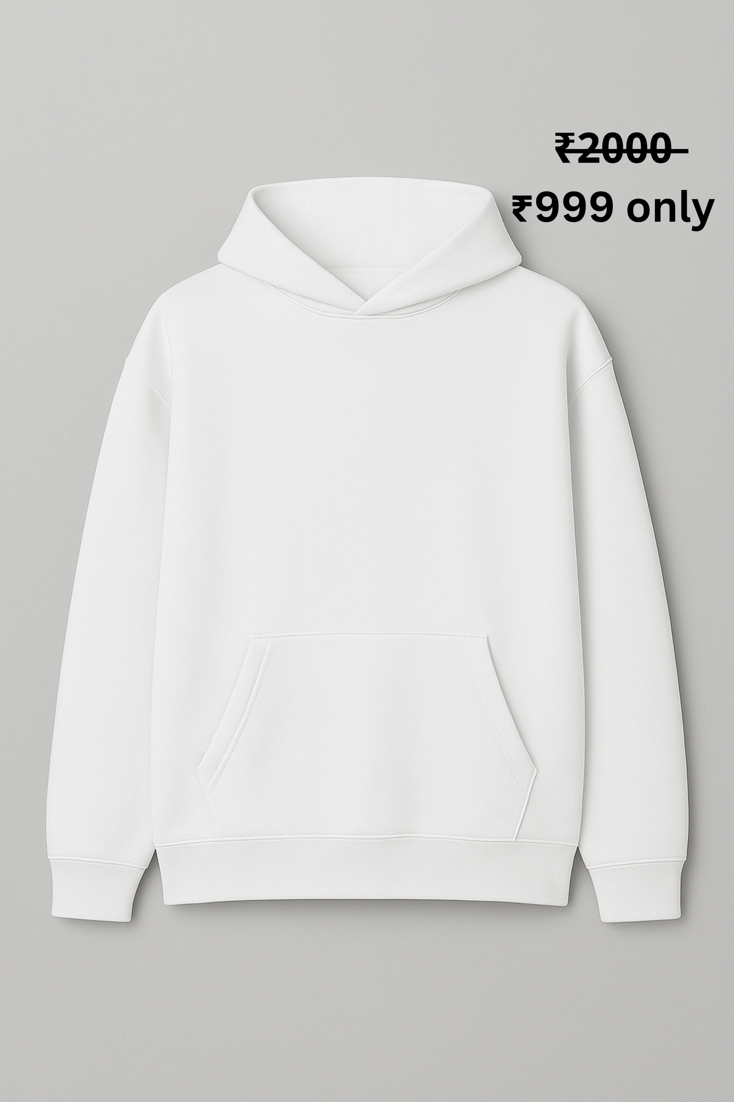 PREMIUM OVERSIZE WHITE PLAIN HOODIE