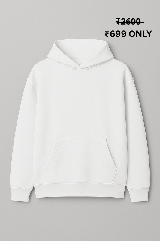 PREMIUM OVERSIZE WHITE PLAIN HOODIE