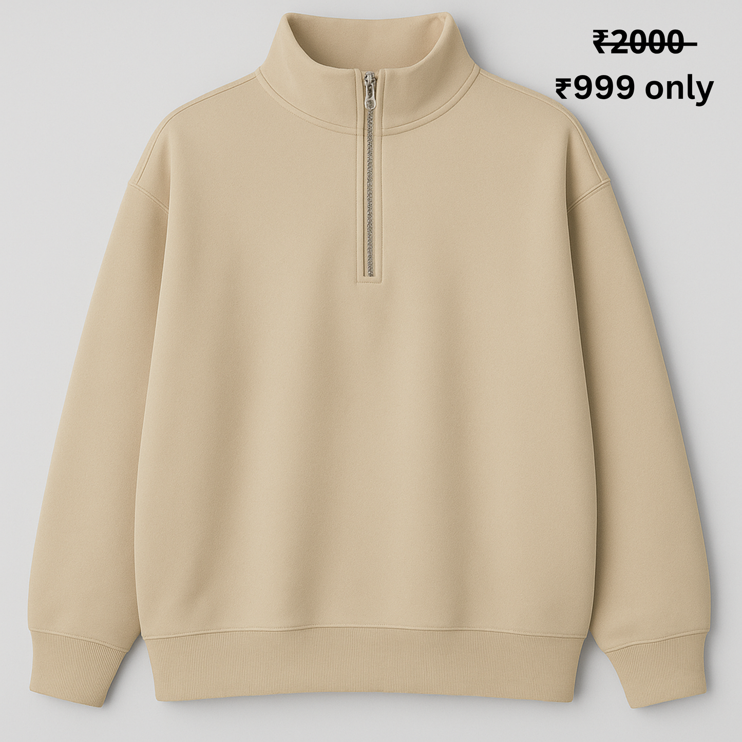 PREMIUM 380 GSM (BIEGE) QUARTER ZIP