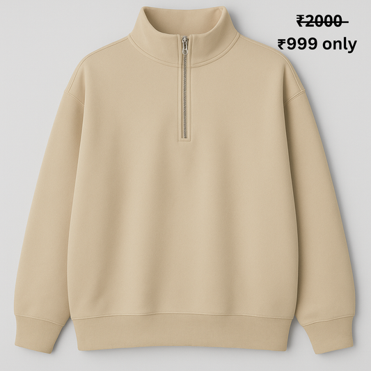 PREMIUM 380 GSM (BIEGE) QUARTER ZIP