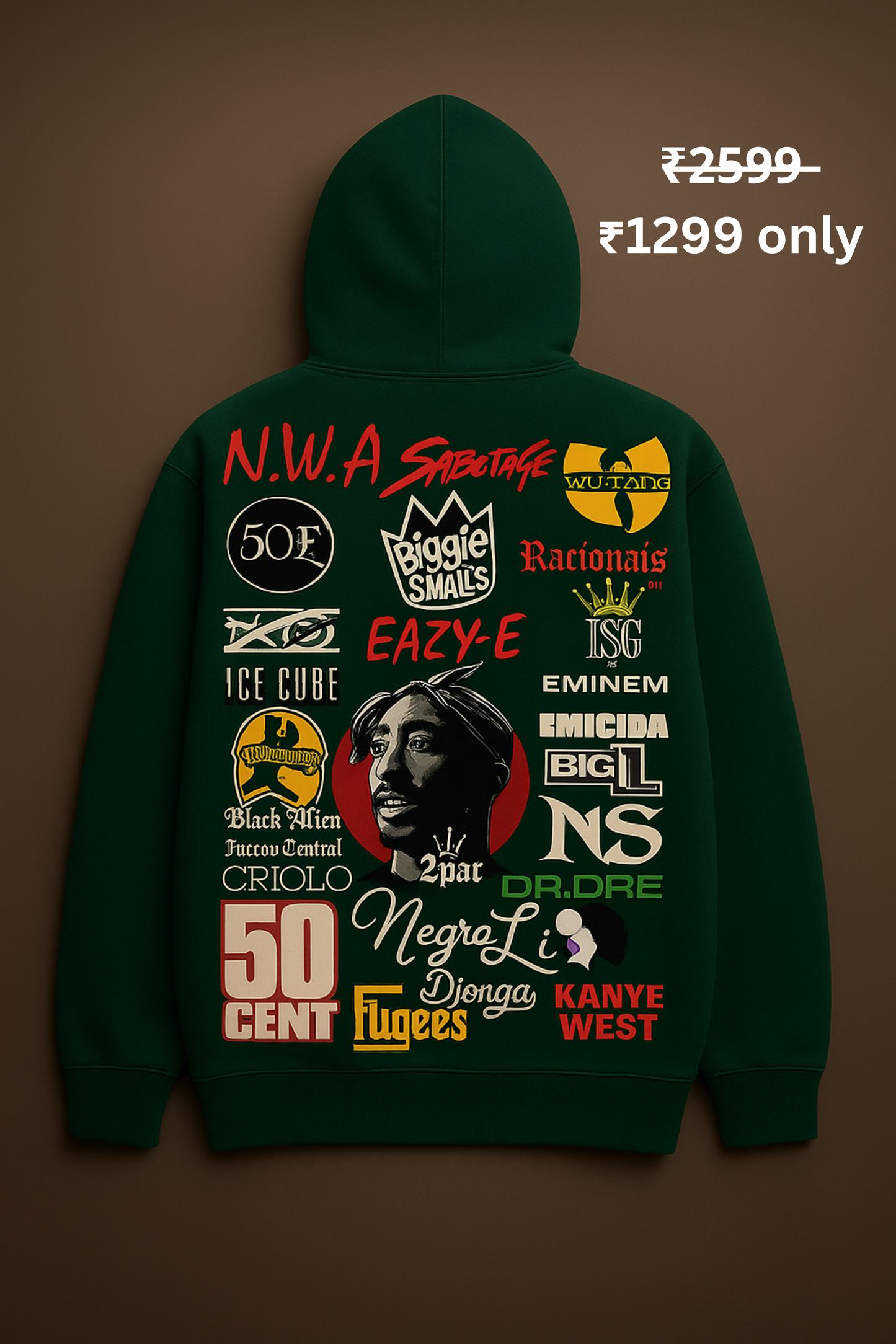 PREMIUM BOTTLE GREEN OVERSIZE STREETWEAR POP HOODIE