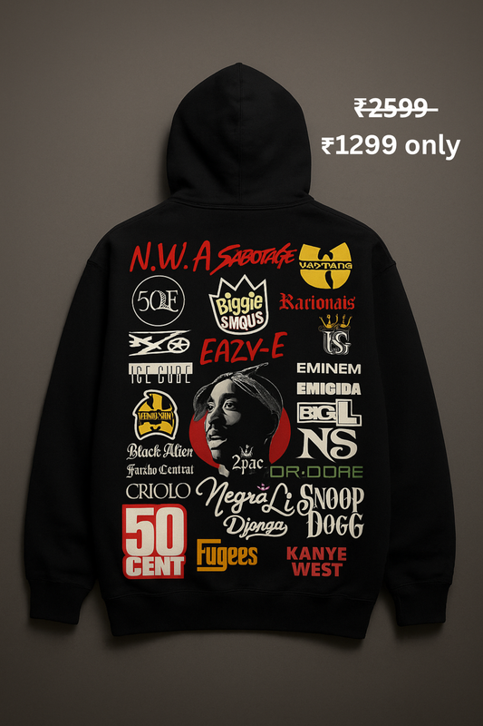 PREMIUM BLACK STREETWEAR POP OVERSIZE HOODIE