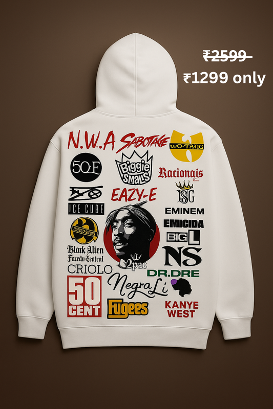 PREMIUM WHITE STREETWEAR POP OVERSIZE HOODIE
