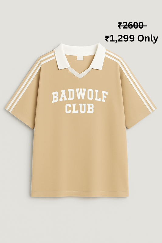 BADWOLF CLUB RETRO VARSITY OVERSIZE (BEIGE)