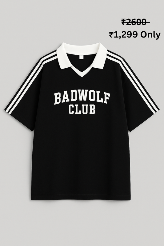 BADWOLF CLUB RETRO VARSITY OVERSIZE (BLACK)