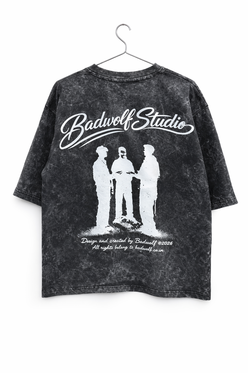 PREMIUM BOXY OVERSIZE ACID WASH T-SHIRT (BLACK)..STUDIO