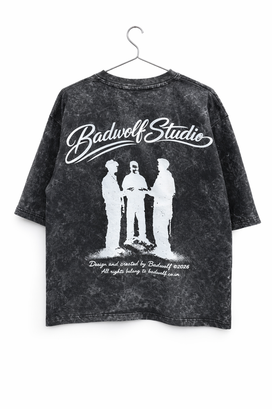 PREMIUM BOXY OVERSIZE ACID WASH T-SHIRT (BLACK)..STUDIO