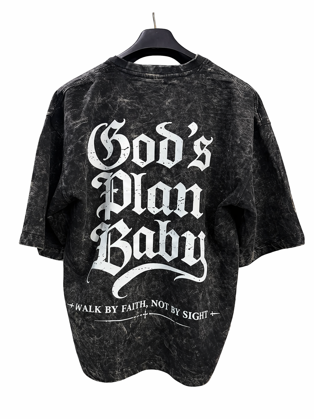 PREMIUM BOXY OVERSIZE ACID WASH T-SHIRT (BLACK)....GODS PLAN