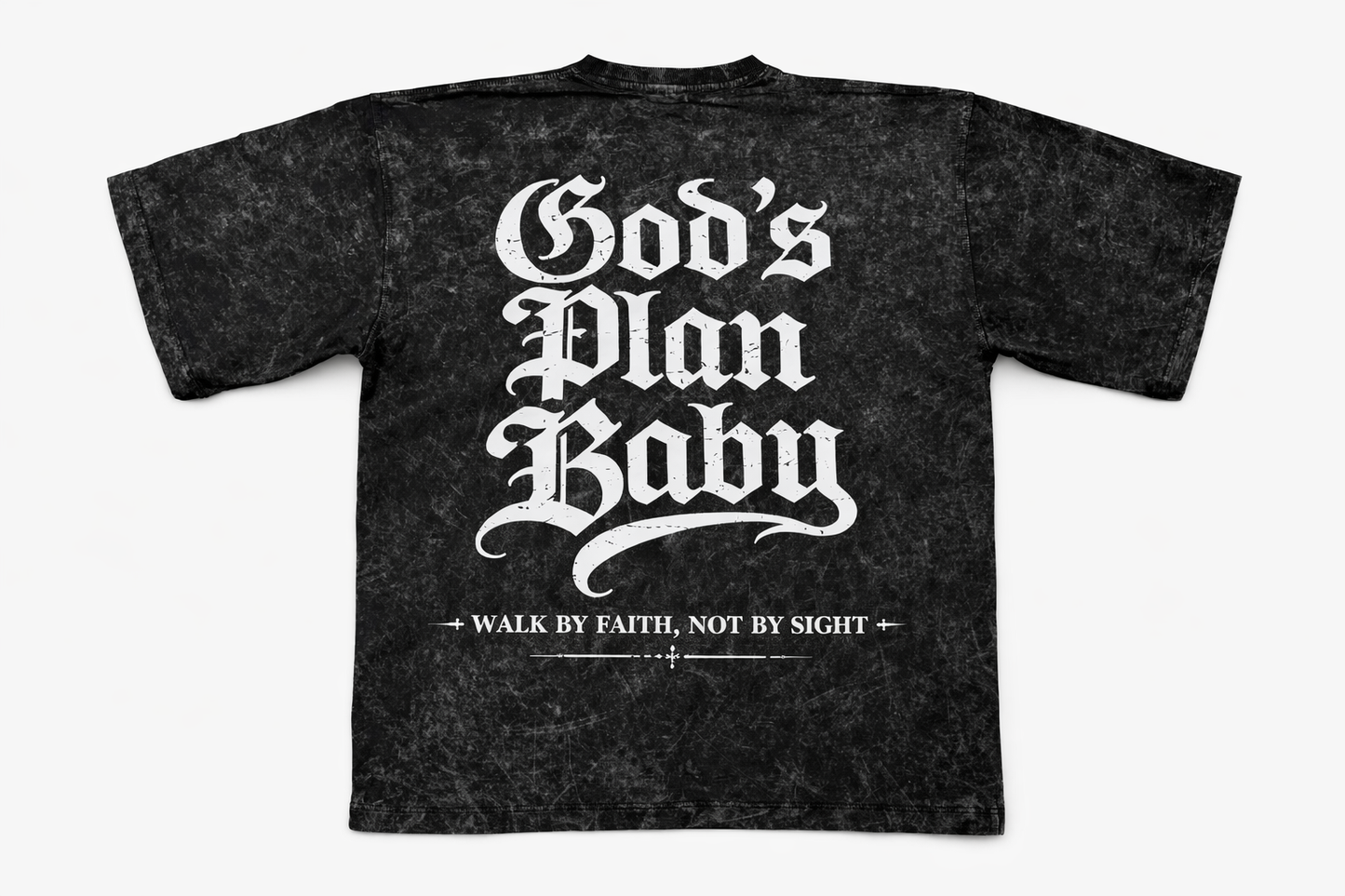 PREMIUM BOXY OVERSIZE ACID WASH T-SHIRT (BLACK)....GODS PLAN