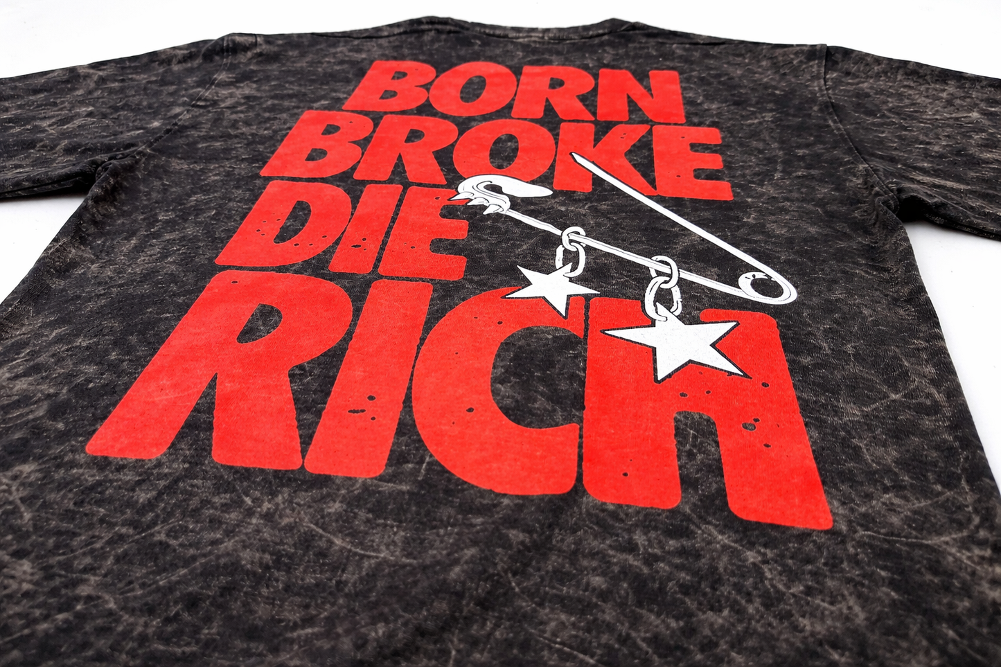 PREMIUM BOXY OVERSIZE ACID WASH (BLACK)....BROKE BORN DIE RICH...