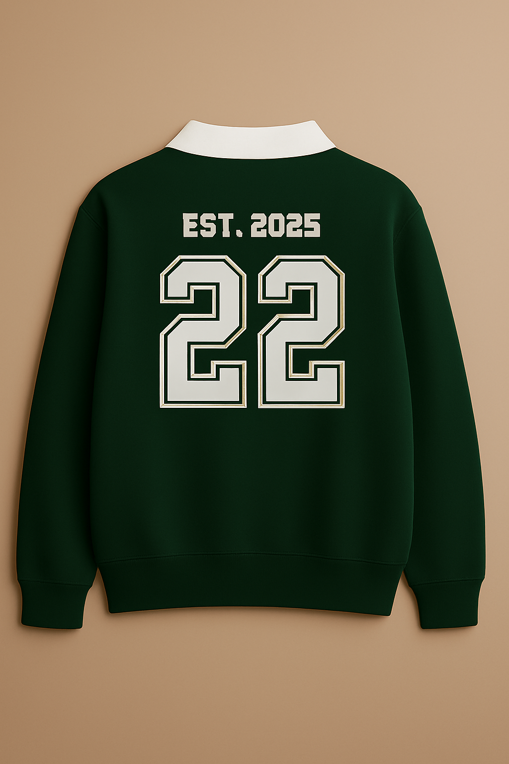 PREMIUM OVERSIZE ATHLETIQUE POLO SWEATSHIRT (BOTTLE GREEN)