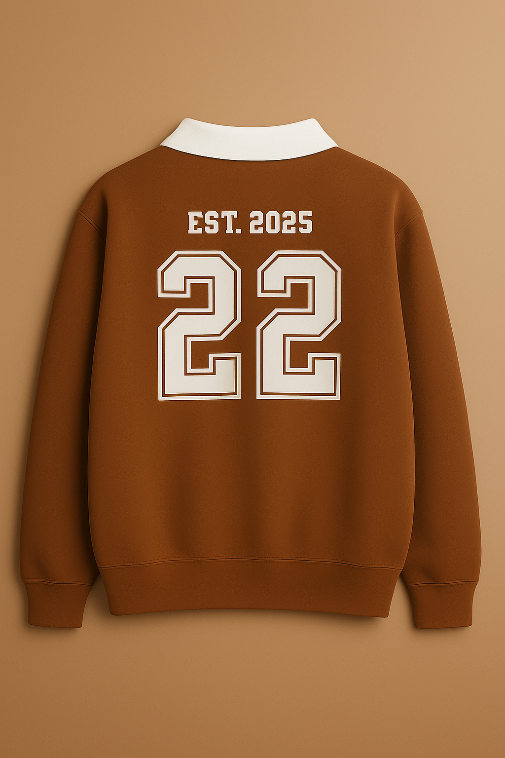 PREMIUM OVERSIZE ATHLETIQUE POLO SWEATSHIRT(BROWN)