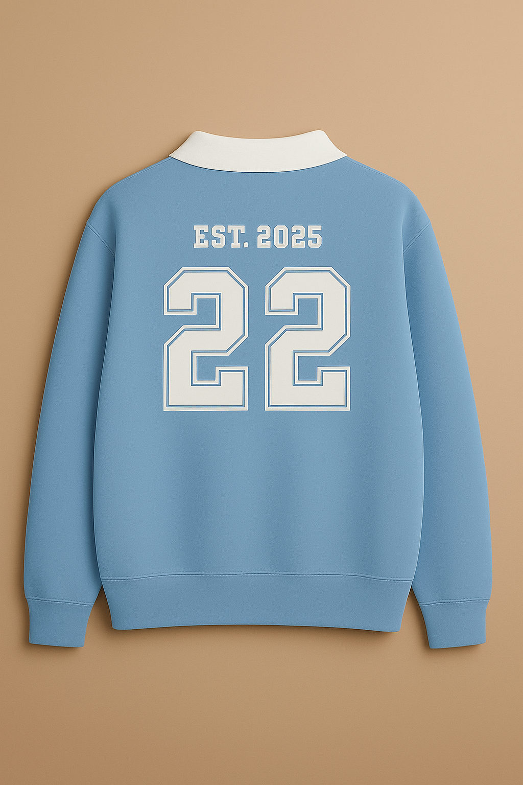 PREMIUM OVERSIZE ATHLETIQUE POLO SWEATSHIRT (SKY BLUE)