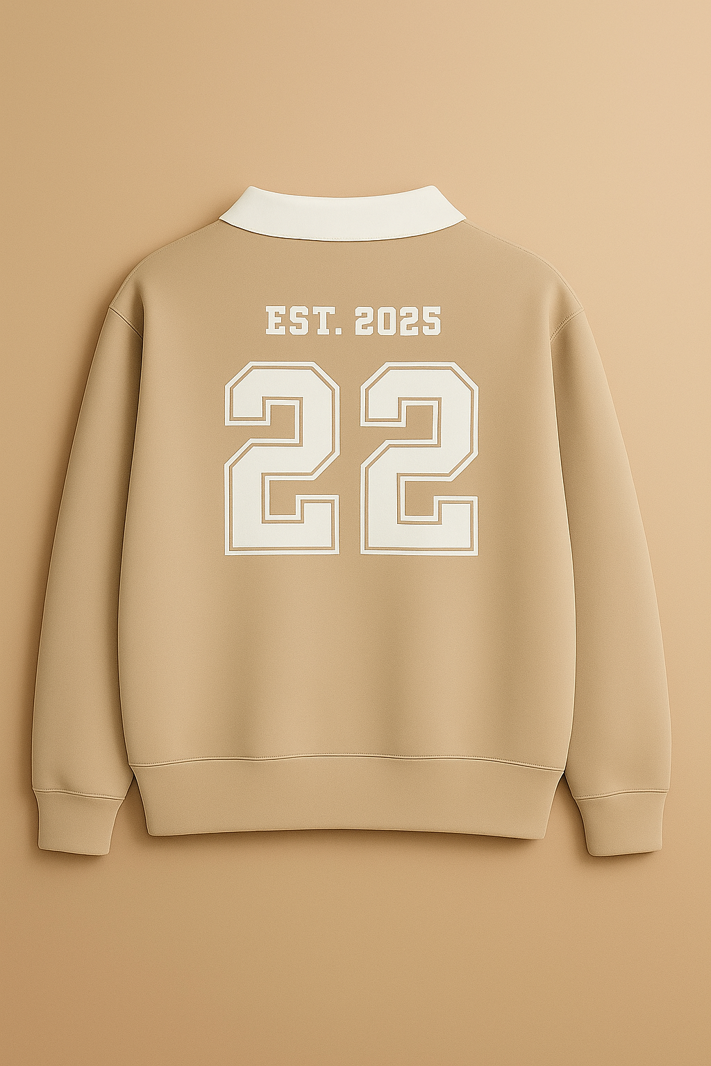 PREMIUM OVERSIZE ATHLETIQUE POLO SWEATSHIRT (BEIGE)