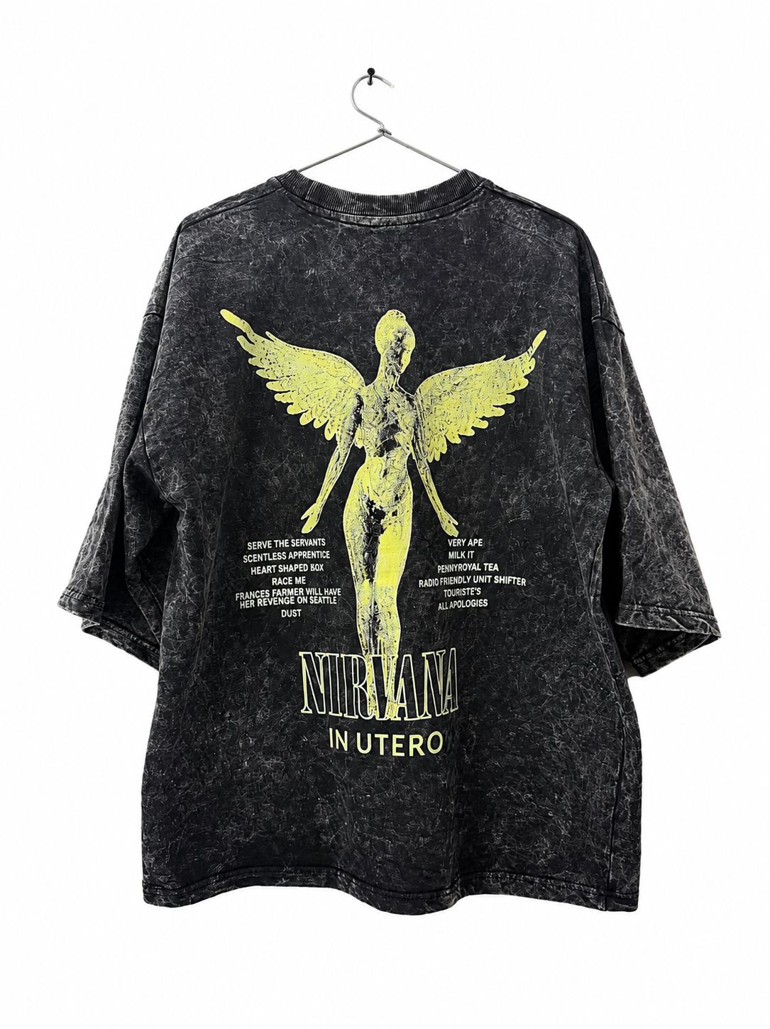 PREMIUM BOXY OVERSIZED ACID WASH T-SHIRT (BLACK)...NIRVANA