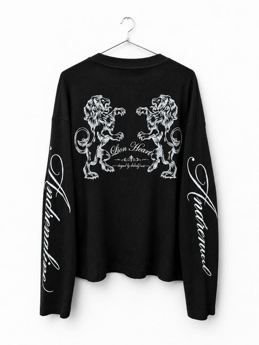OVERSIZED HENLEY LONG SLEEVE T-SHIRT(BOXY FIT)