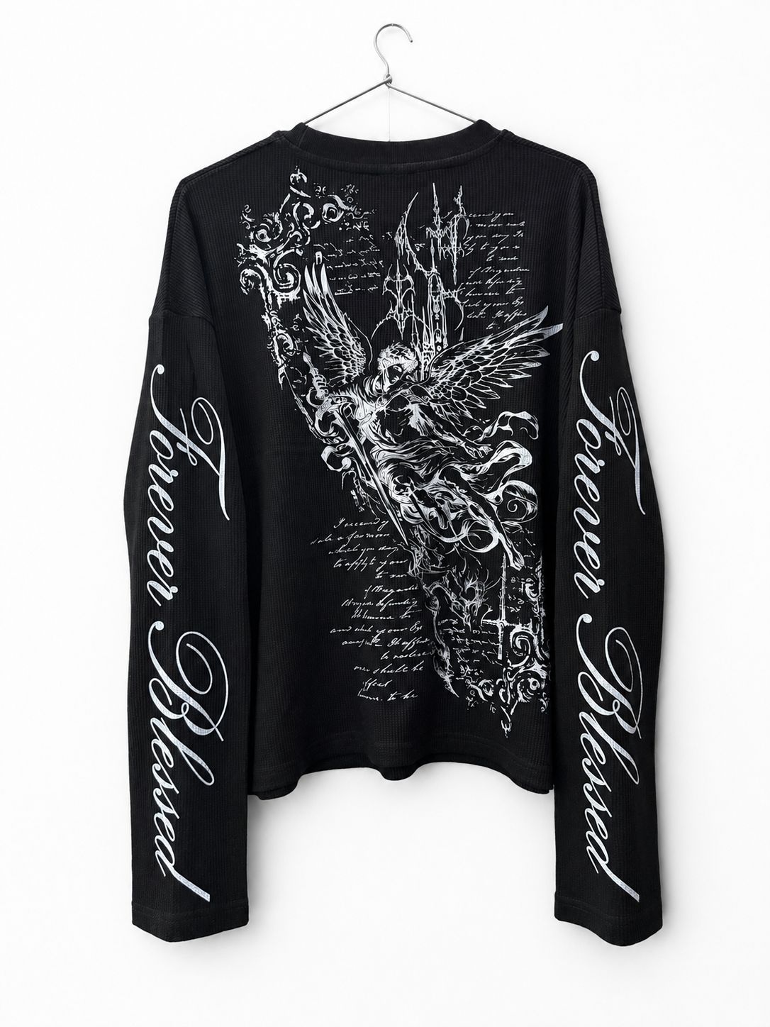 OVERSIZED LONG SLEEVE T-SHIRT (BOXY FIT) BLACK