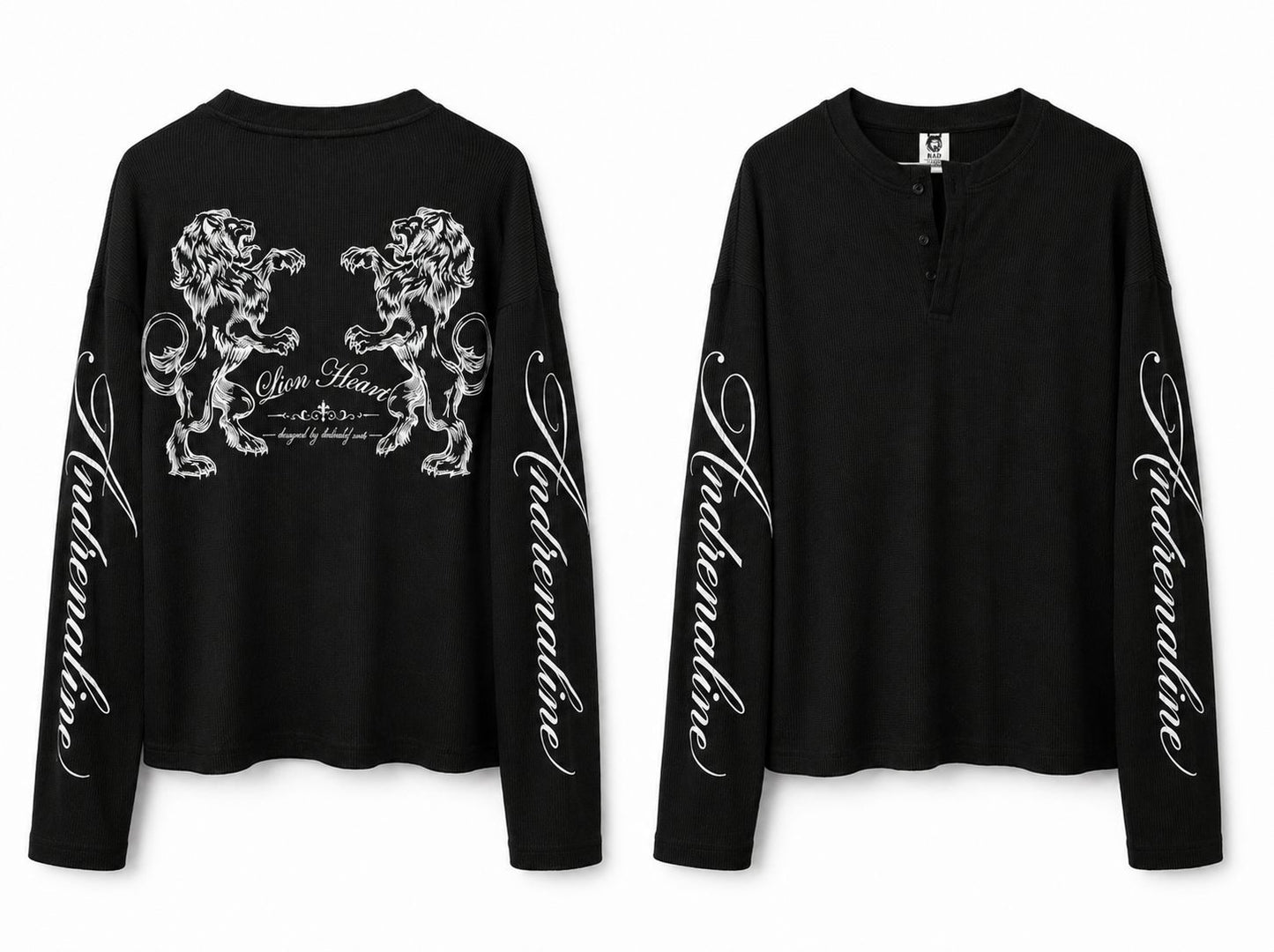 OVERSIZED HENLEY LONG SLEEVE T-SHIRT(BOXY FIT)