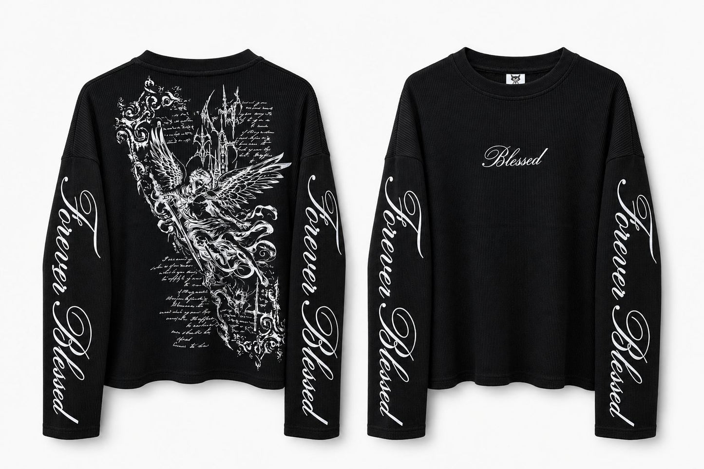 OVERSIZED LONG SLEEVE T-SHIRT (BOXY FIT) BLACK