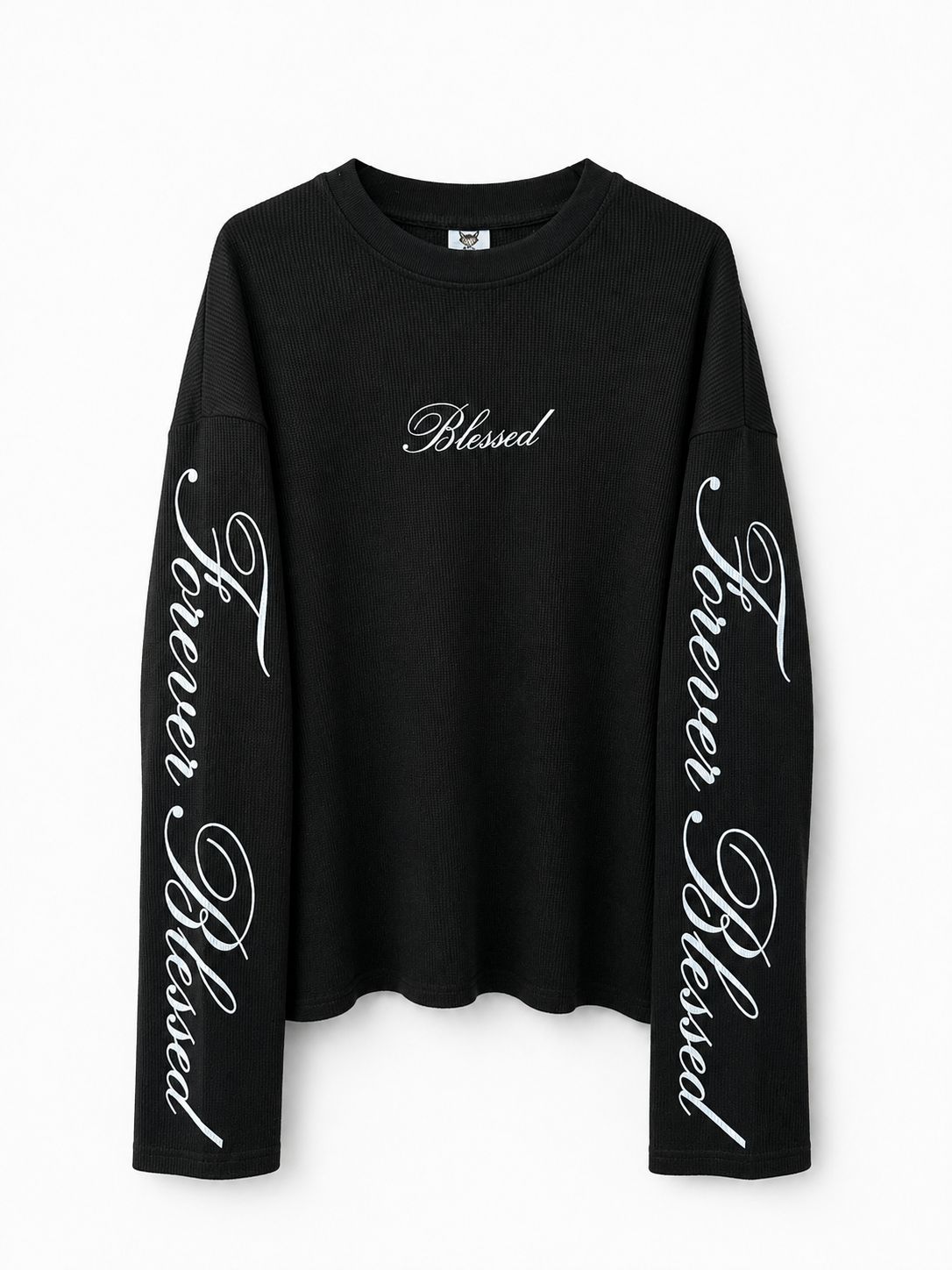 OVERSIZED LONG SLEEVE T-SHIRT (BOXY FIT) BLACK